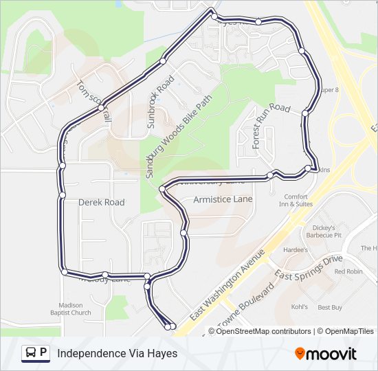 P Bus Line Map