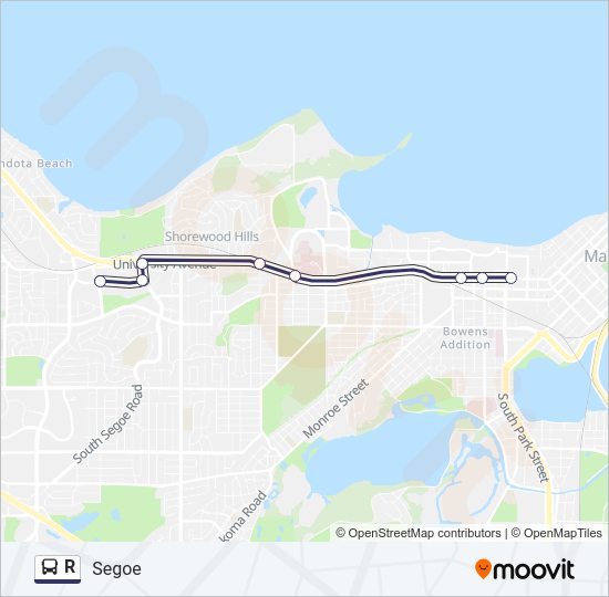 R Bus Line Map