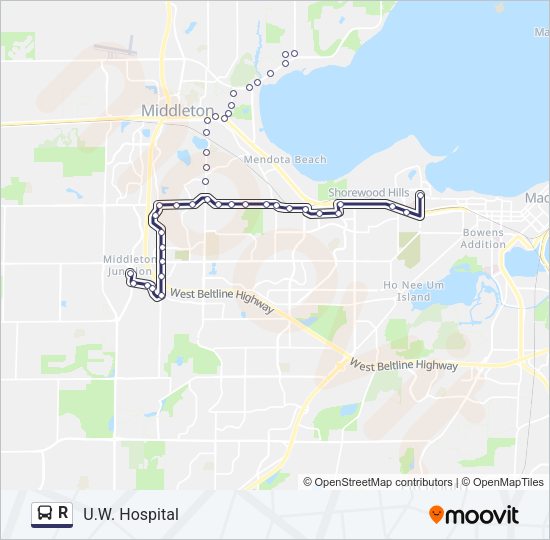 R Bus Line Map