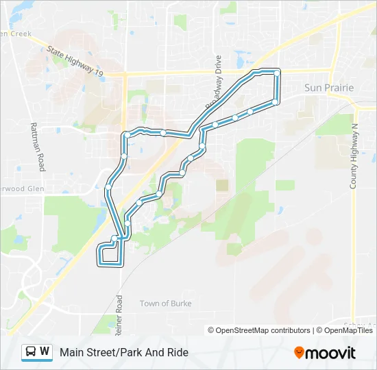 W Bus Line Map