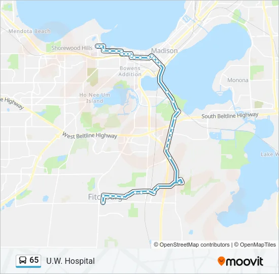 65 Bus Line Map