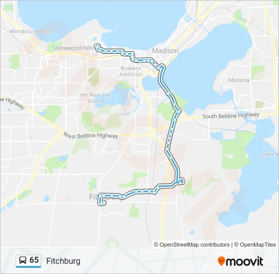 65 Bus Line Map