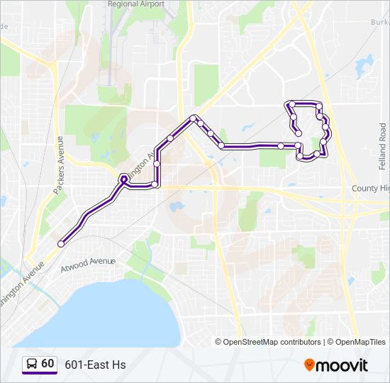 60 Bus Line Map