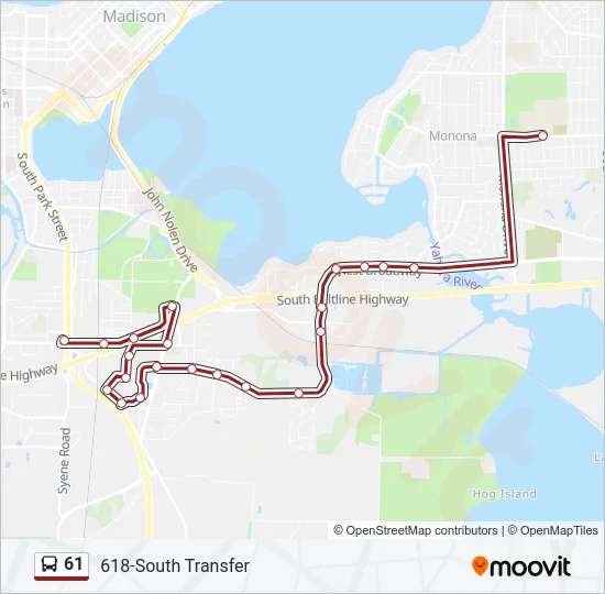 61 Bus Line Map