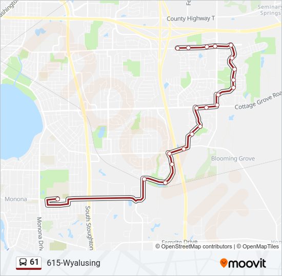 61 Bus Line Map