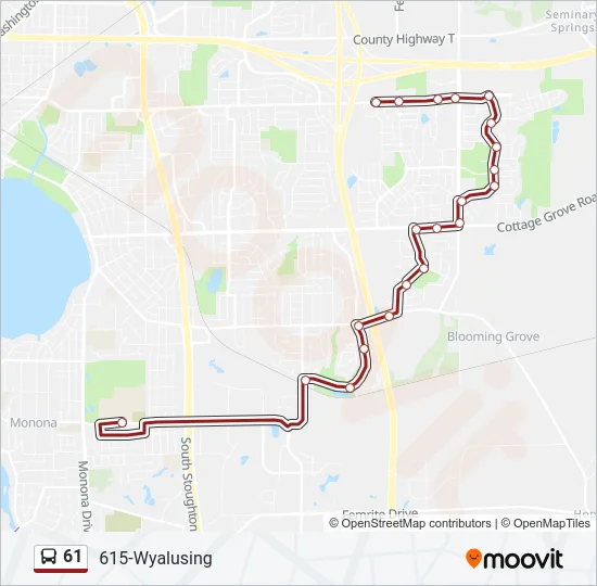 61 Bus Line Map