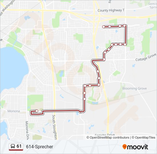 61 Bus Line Map