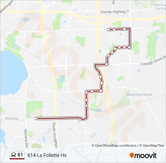 61 Bus Line Map