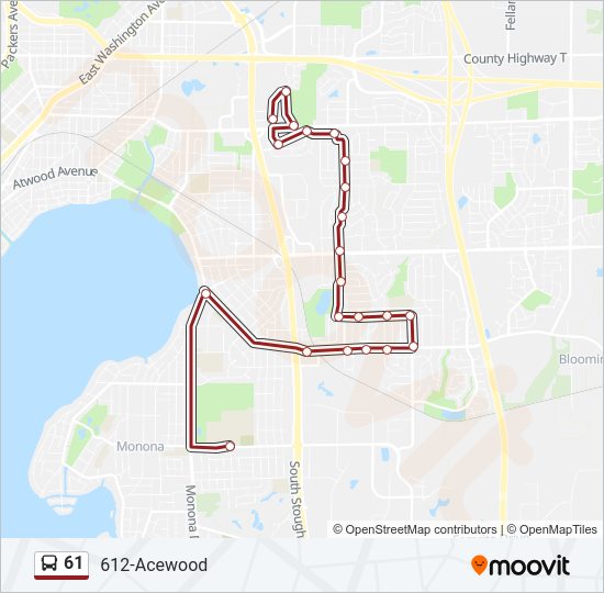 61 Bus Line Map