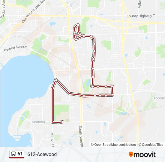 61 Bus Line Map
