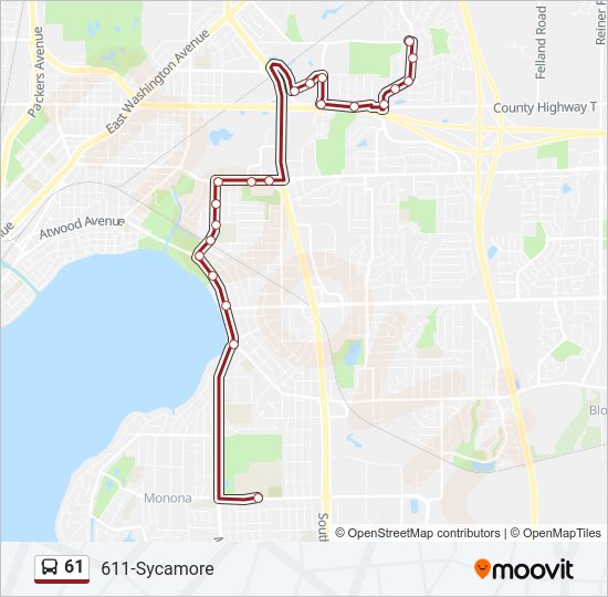 61 Bus Line Map
