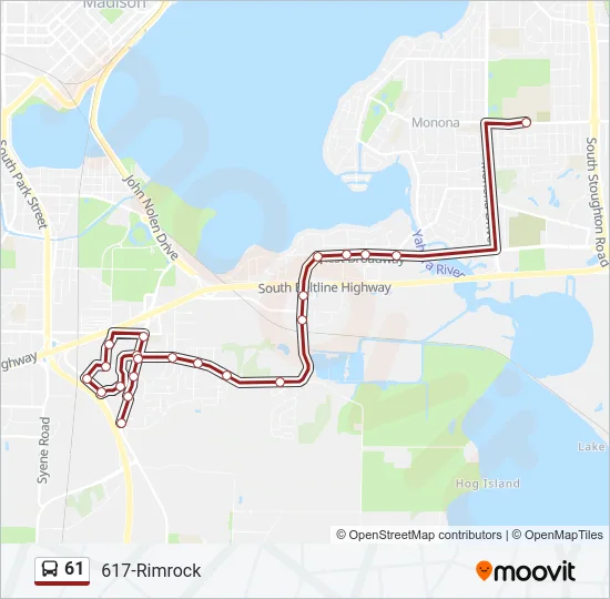 61 Bus Line Map