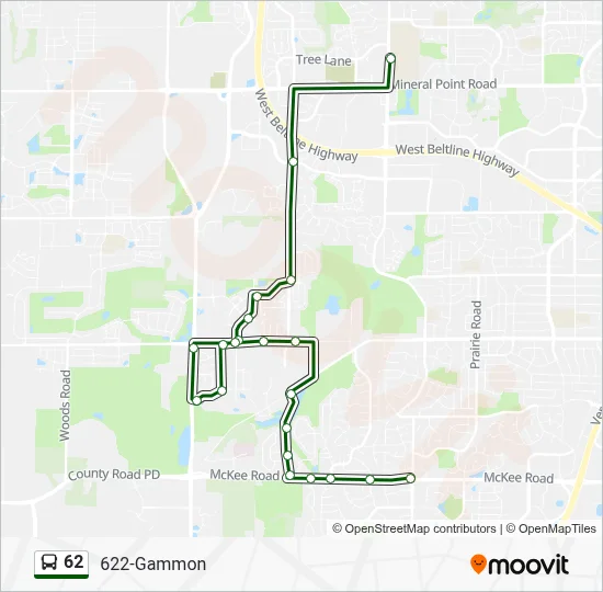 62 Bus Line Map