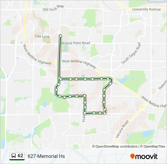 62 Bus Line Map