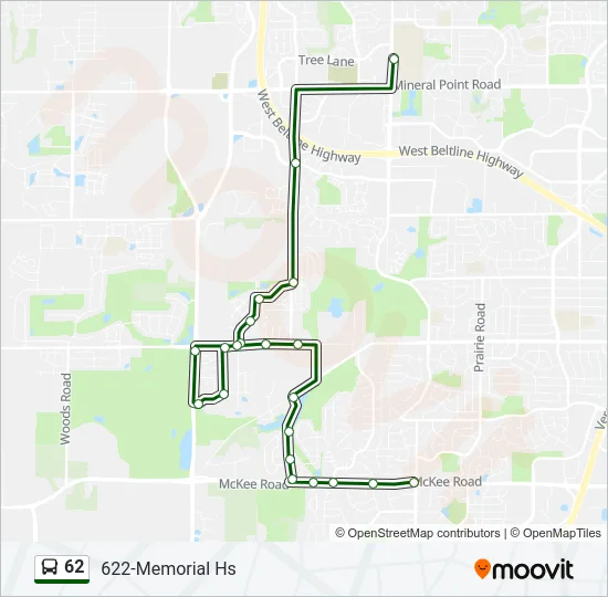 62 Bus Line Map