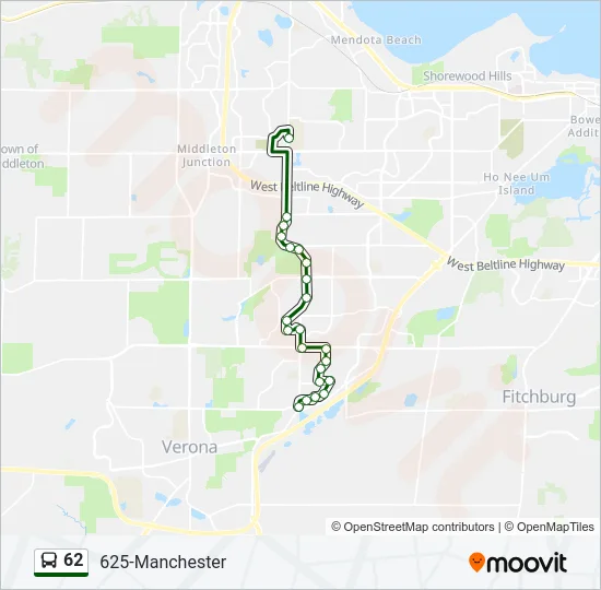 62 Bus Line Map