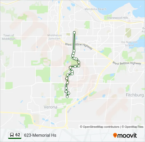 62 Bus Line Map