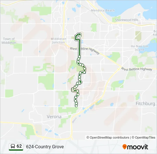 62 Bus Line Map