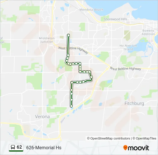 62 Bus Line Map