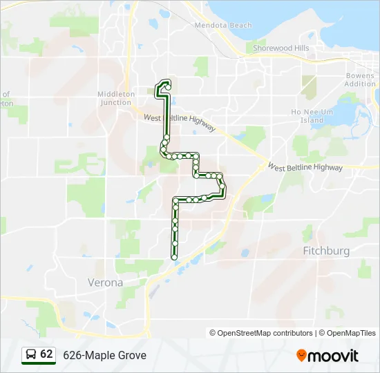 62 Bus Line Map