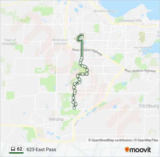 62 Bus Line Map