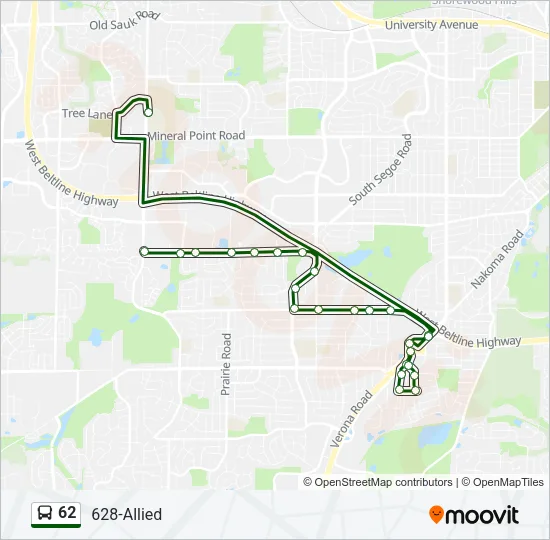 62 Bus Line Map