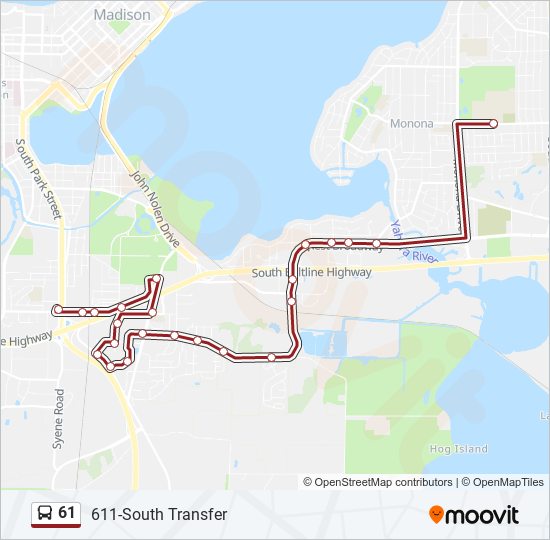 61 bus Line Map