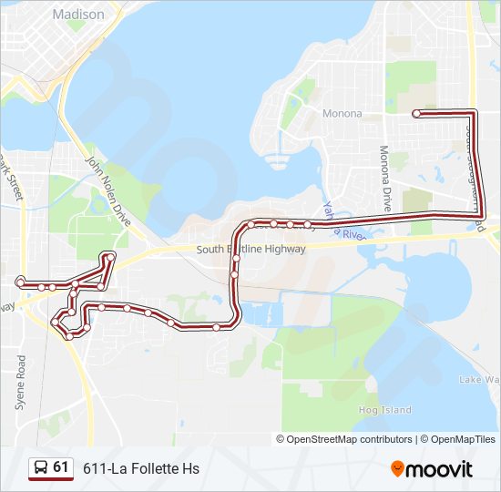 61 bus Line Map