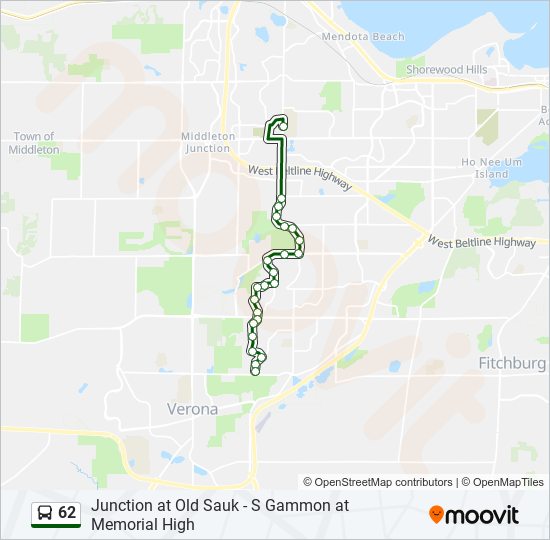 Mapa de 62 de autobús