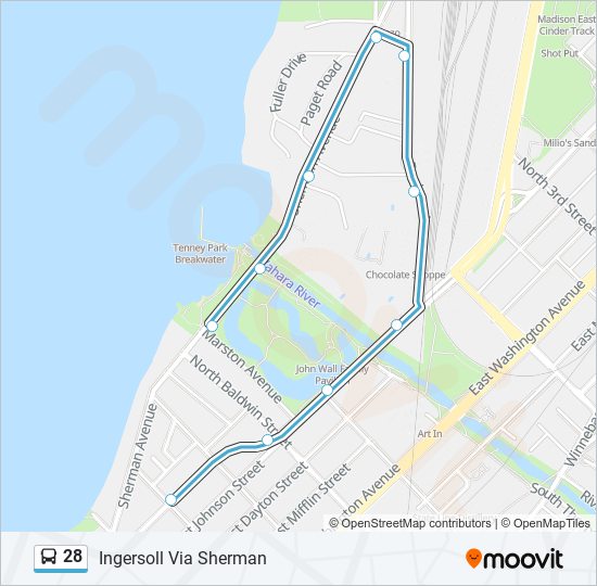 28 bus Line Map