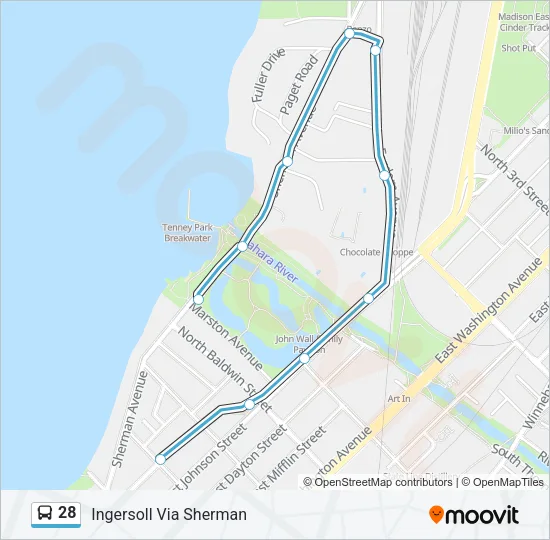 28 Bus Line Map