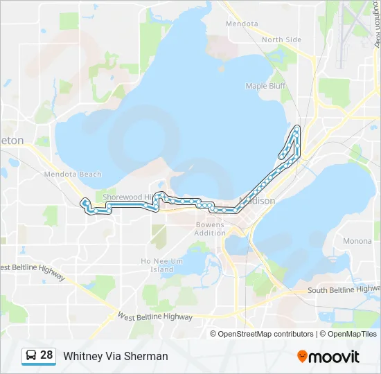 28 Bus Line Map