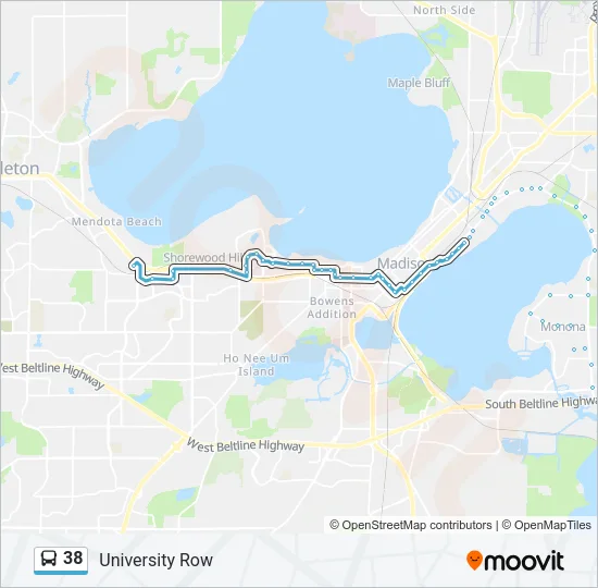 38 Bus Line Map
