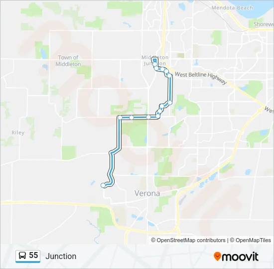 55 Bus Line Map