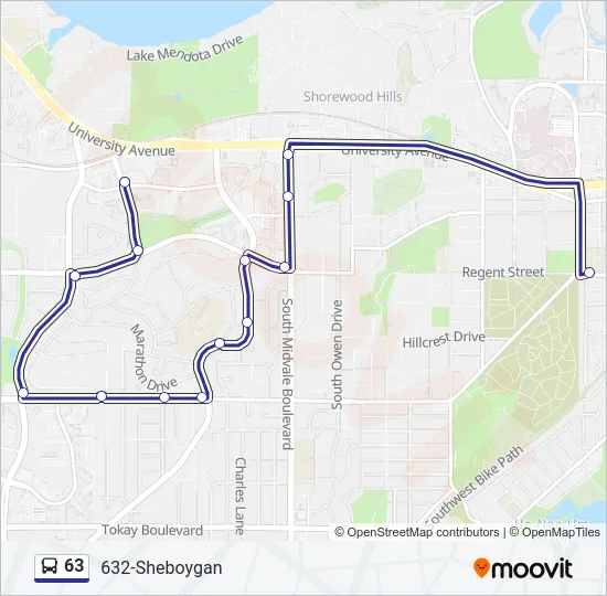 63 Bus Line Map