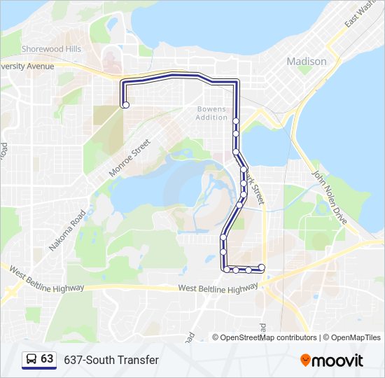 63 Bus Line Map