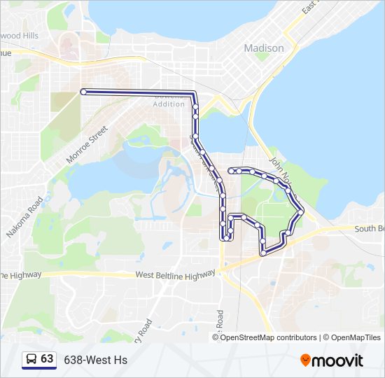 63 Bus Line Map
