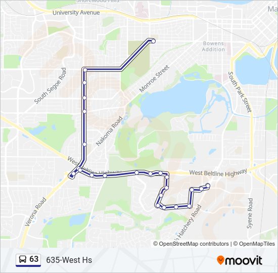 63 Bus Line Map
