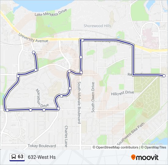 63 Bus Line Map