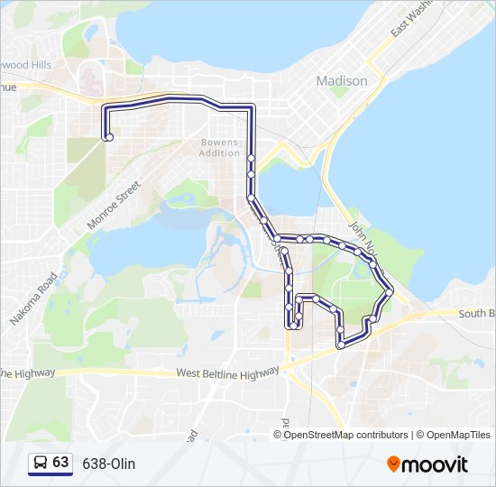 63 Bus Line Map