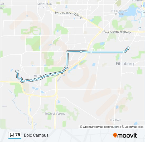 Mapa de 75 de autobús