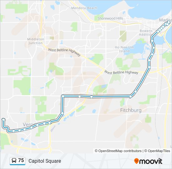 75 Bus Line Map