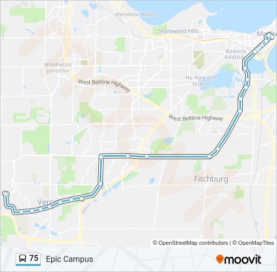 75 Bus Line Map