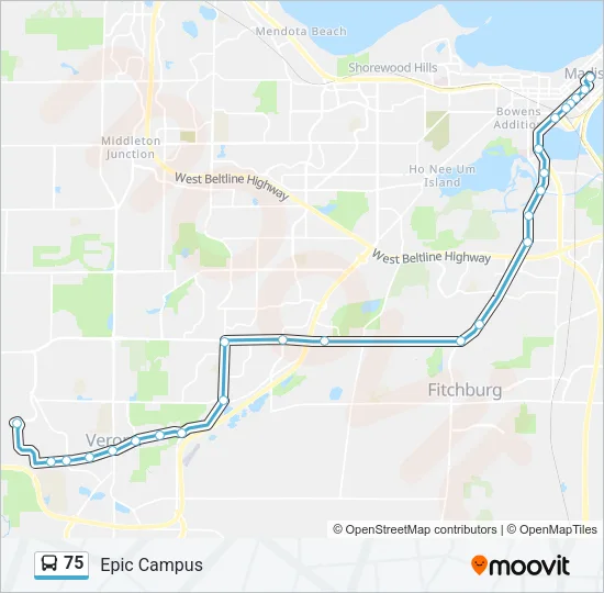 75 Bus Line Map