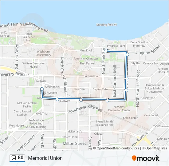 80 Bus Line Map