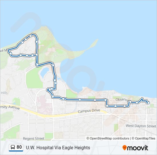 80 Bus Line Map