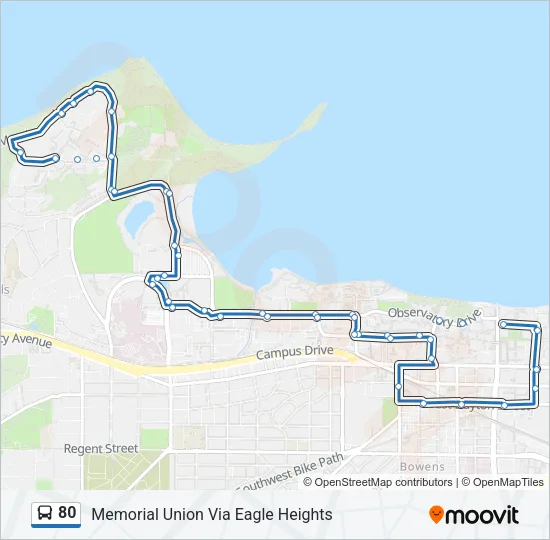 80 Bus Line Map