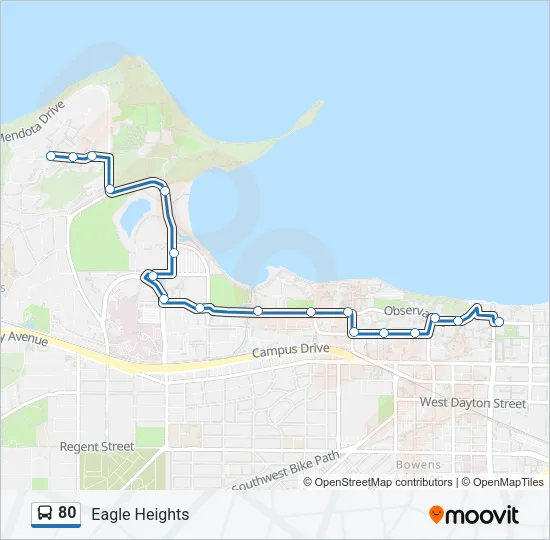 80 Bus Line Map