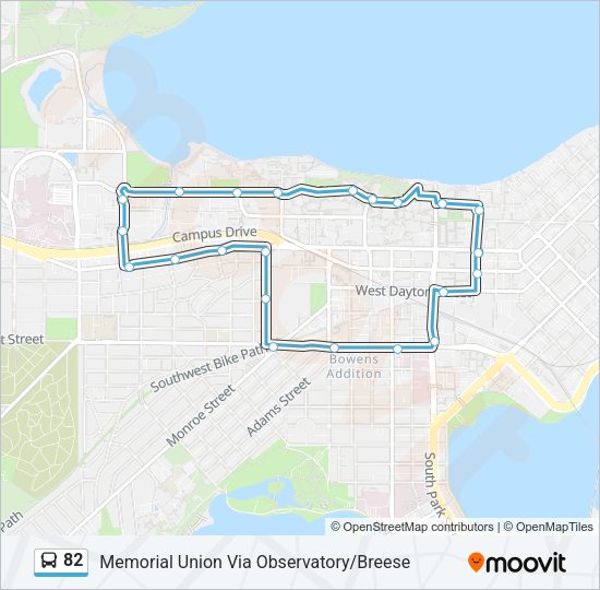 82 Bus Line Map