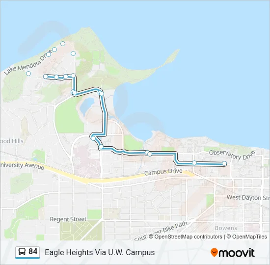 84 Bus Line Map